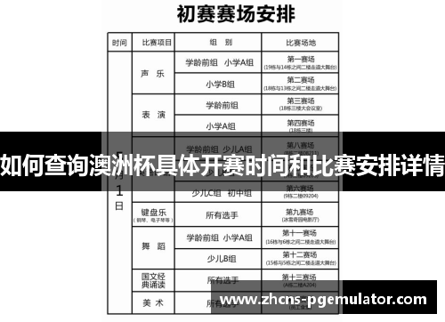 如何查询澳洲杯具体开赛时间和比赛安排详情 如何查询澳洲杯具体开赛时间和比赛安排详情